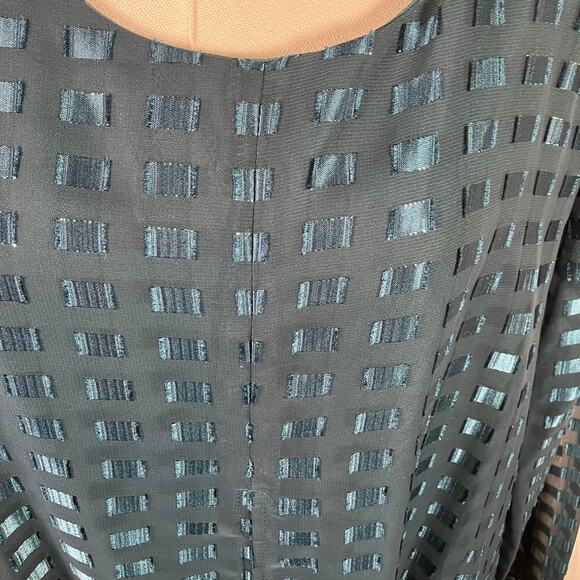 Robert Too Mujeres Petite Green Mesh Overlay Sheath Dress 16WP Made in USA - Picture 7 of 12